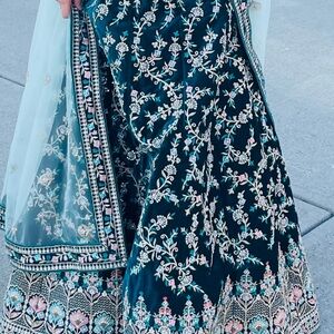 Elegant Black and White Ethnic Wedding Dress